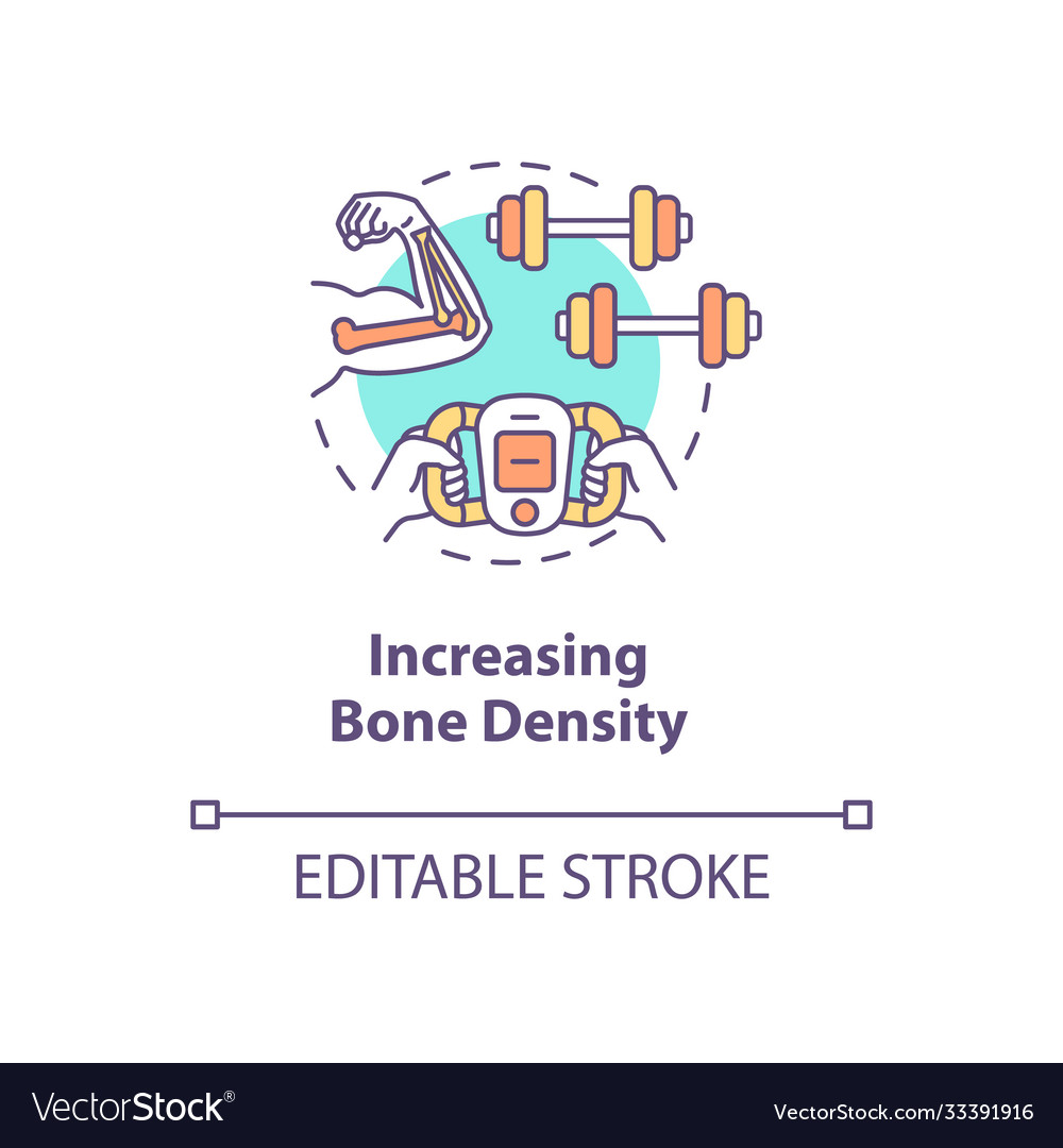 Increasing bone density concept icon Royalty Free Vector