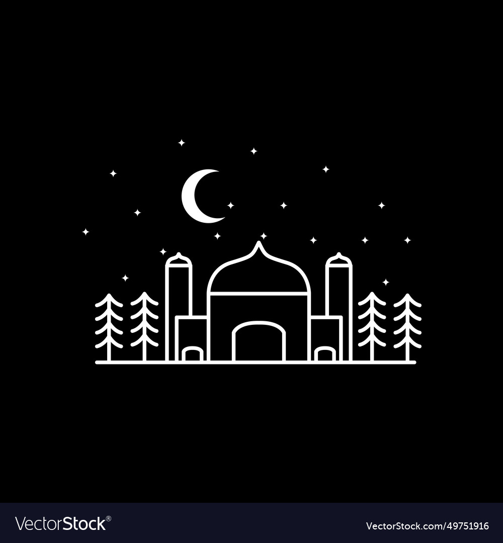 Mosque night logo design icon Royalty Free Vector Image