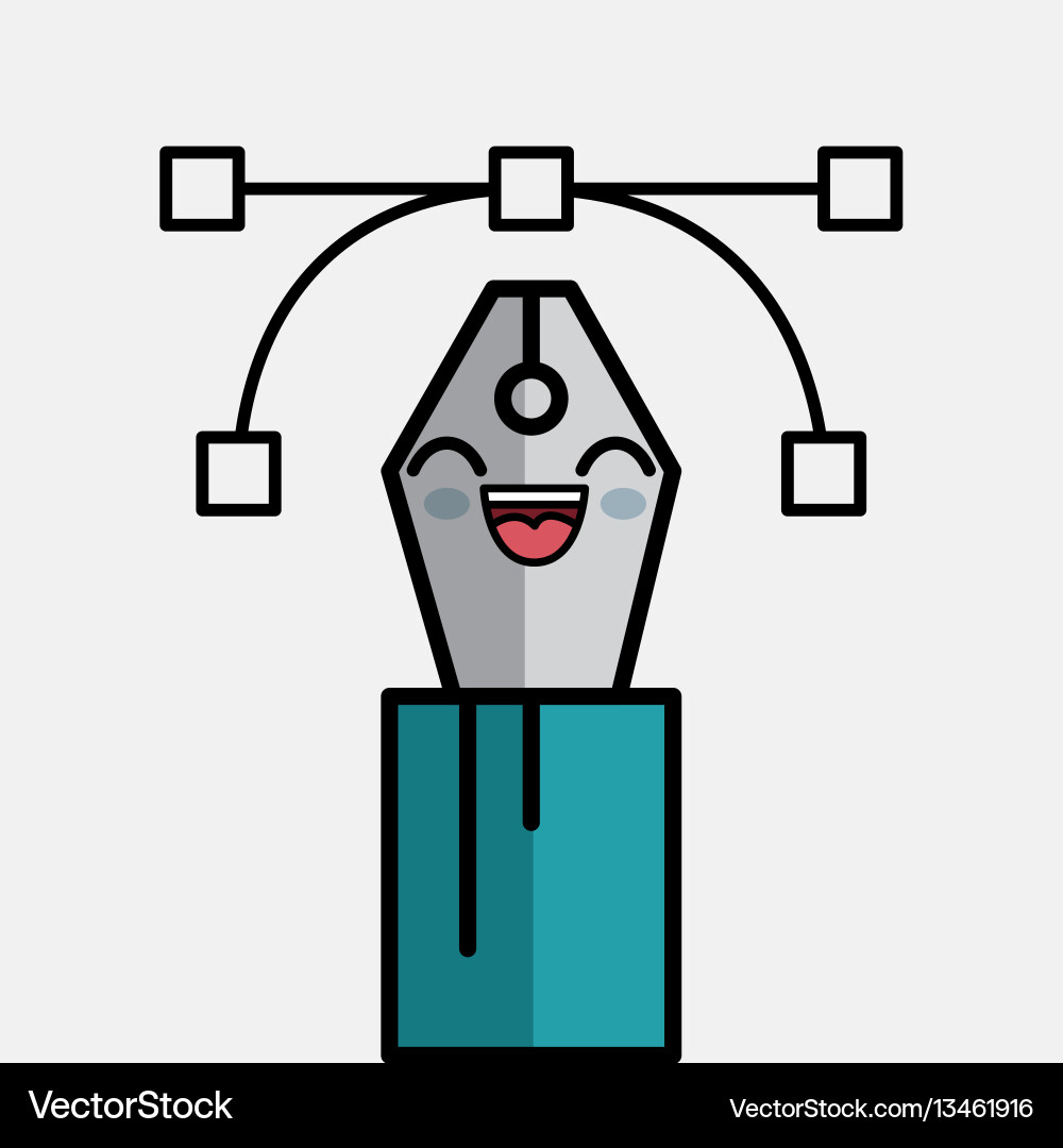 Pen comic character icon Royalty Free Vector Image