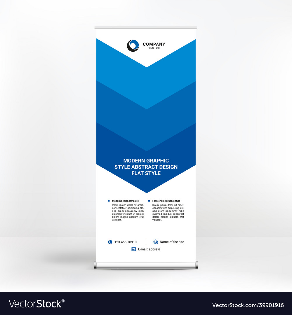 Roll-up Banner Design Creative Graphic Style Vector Image