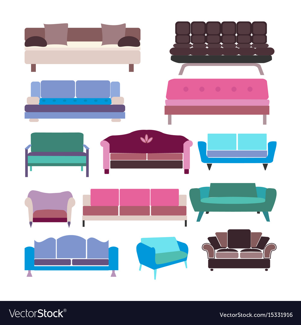 Sofa set icon Royalty Free Vector Image - VectorStock