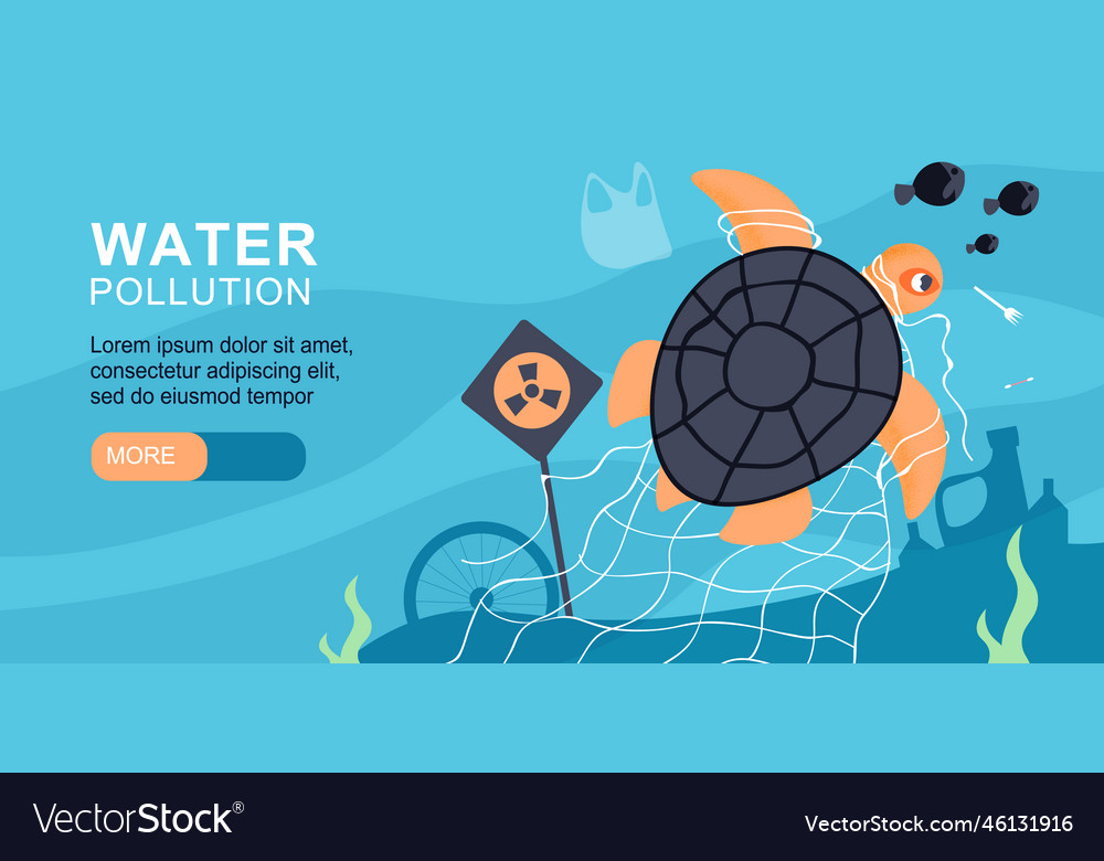 Water pollution banner Royalty Free Vector Image