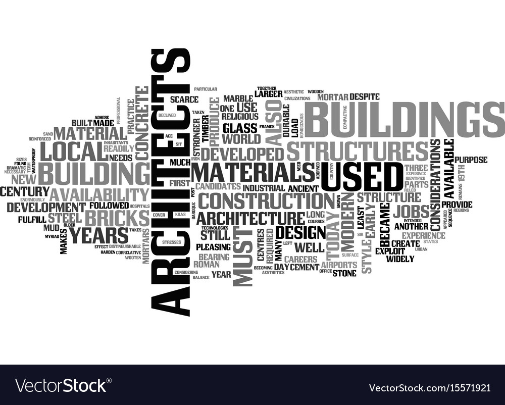 Architecture and architects jobs text word cloud Vector Image