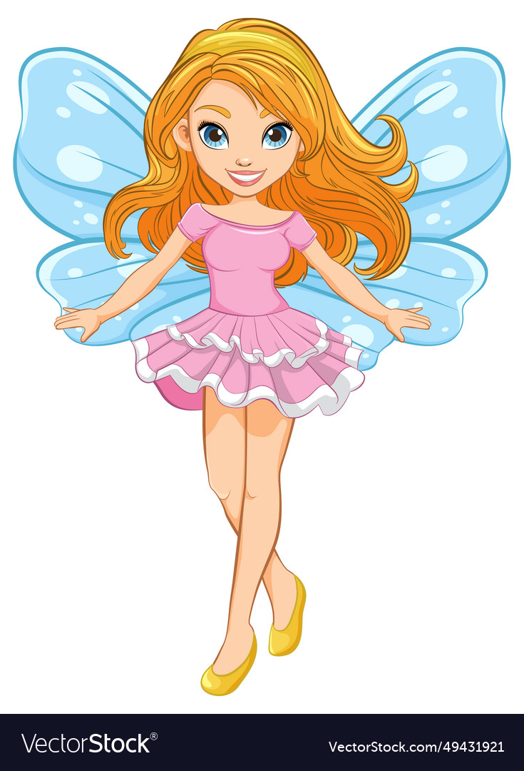 Beautiful fairy with wings a cartoon character Vector Image