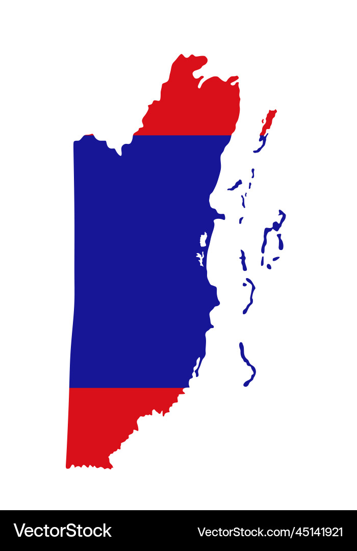 Belize map flag silhouette isolated Royalty Free Vector