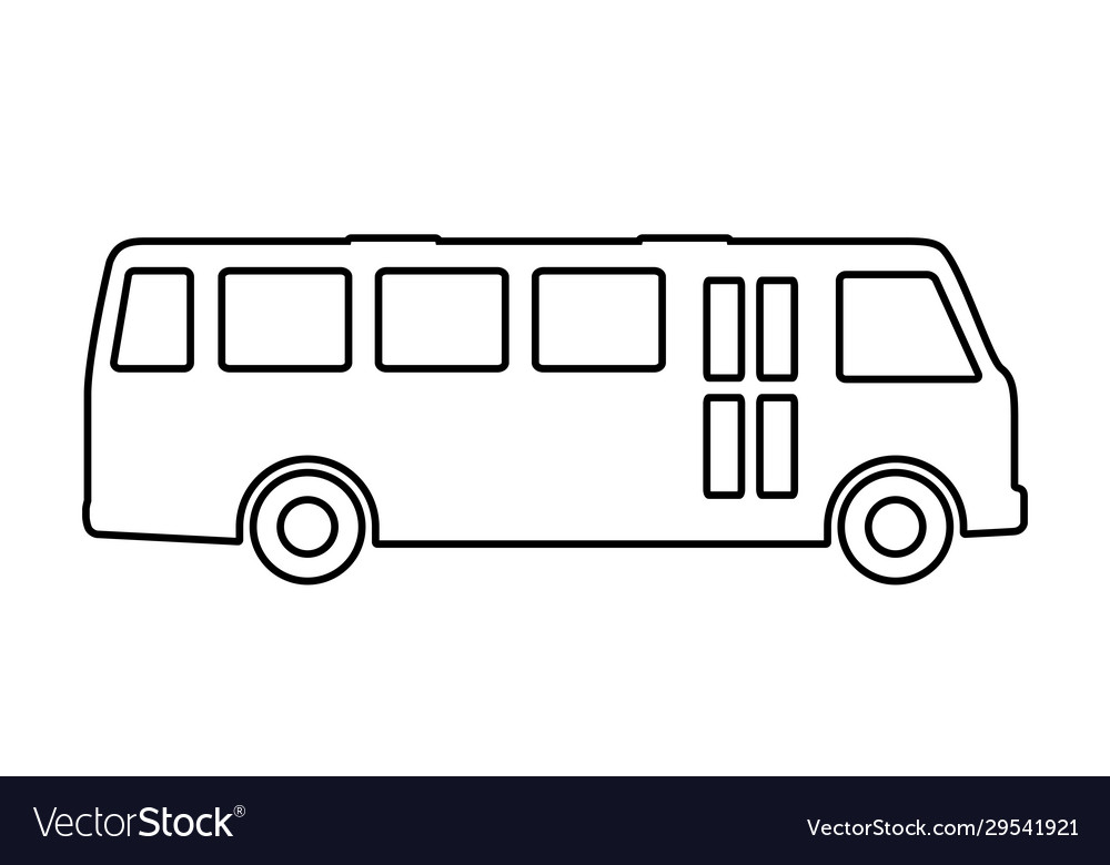 Bus silhouette on a white background Royalty Free Vector