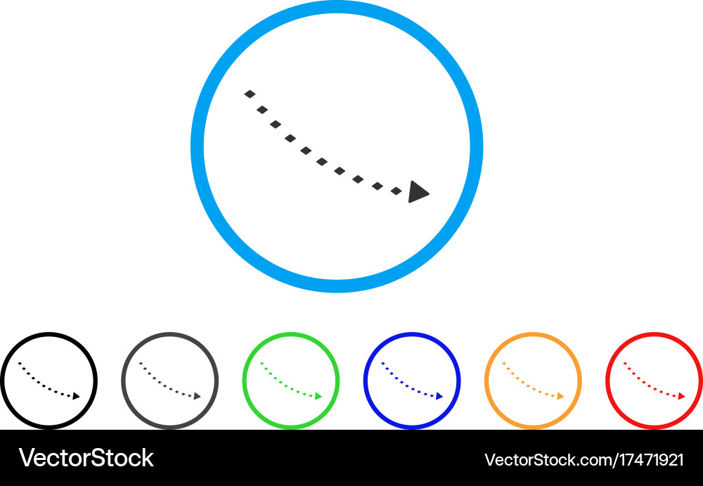 Dotted decline trend rounded icon Royalty Free Vector Image
