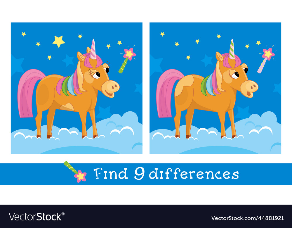 Find 10 Hidden Differences Educational Game Vector Image Find 10 Hidden Differences Educational Game Vector Image