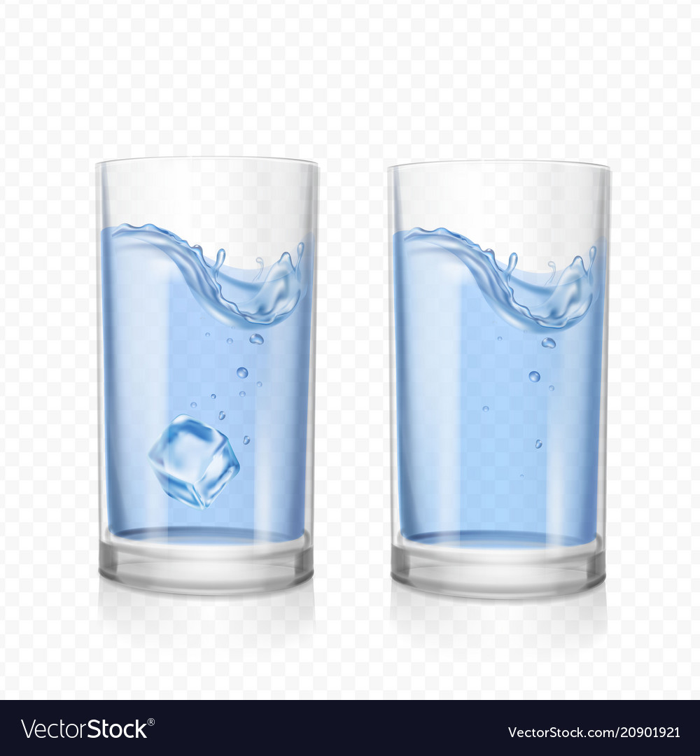 Glass water with ice cubes Royalty Free Vector Image