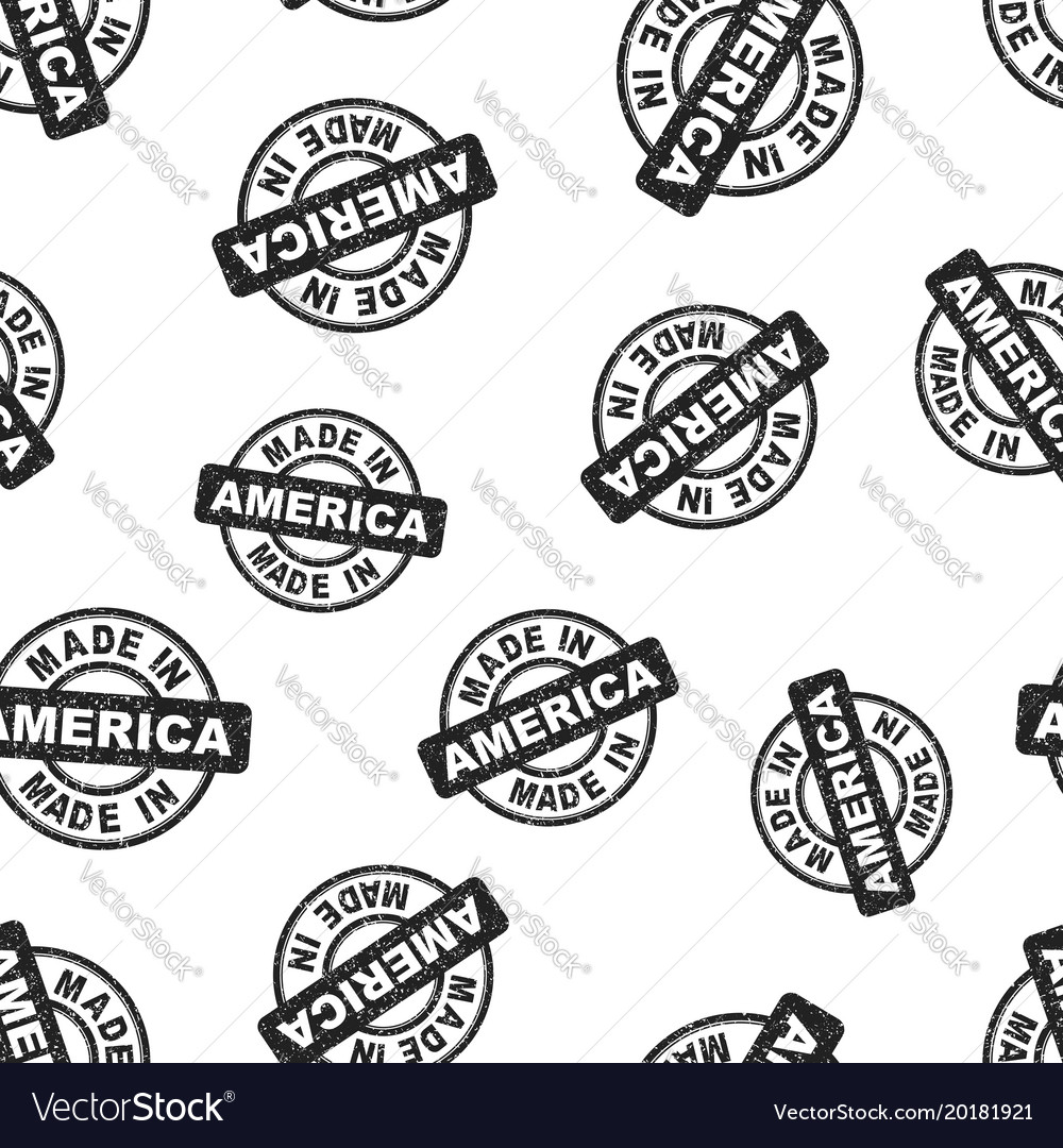 Made in america stamp seamless pattern background Vector Image