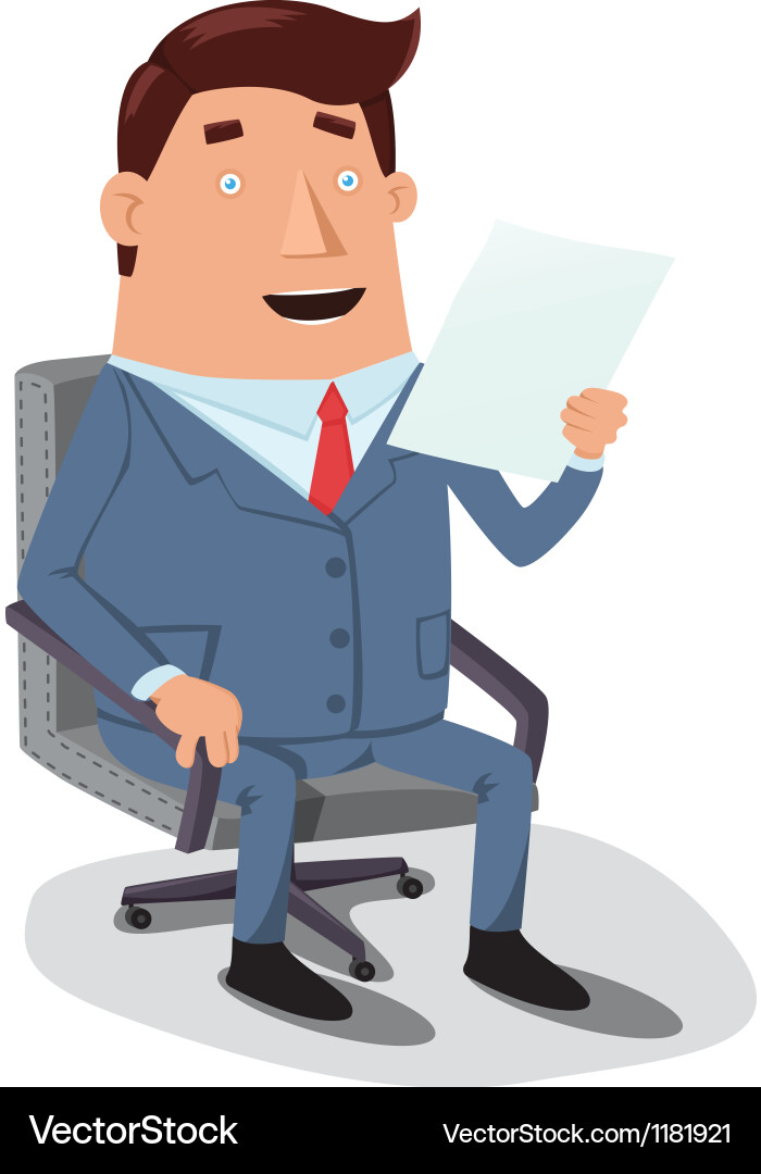 Man reading document Royalty Free Vector Image