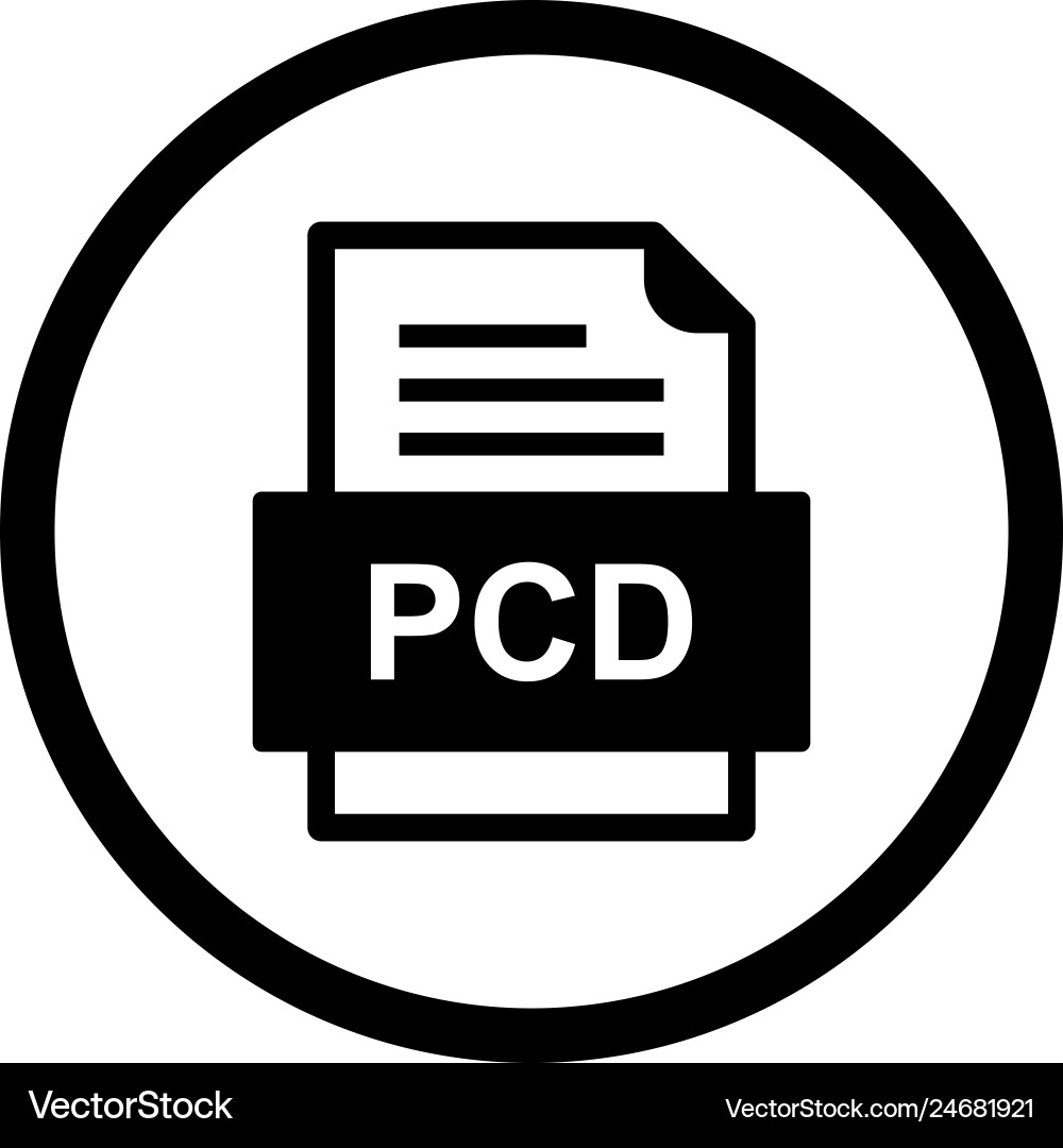 Pcd file document icon Royalty Free Vector Image