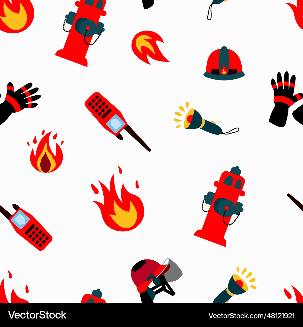 Seamless pattern with fire elements Royalty Free Vector