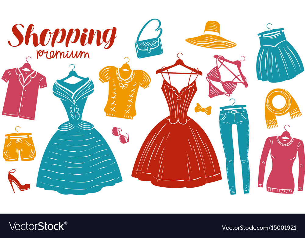 Shopping fashion clothes shop boutique banner Vector Image