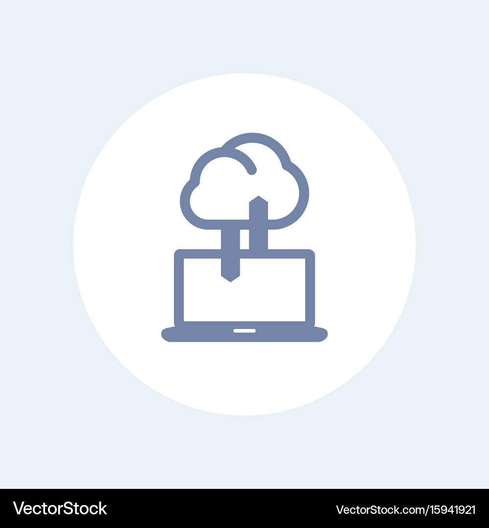 Sync with cloud icon isolated on white Royalty Free Vector