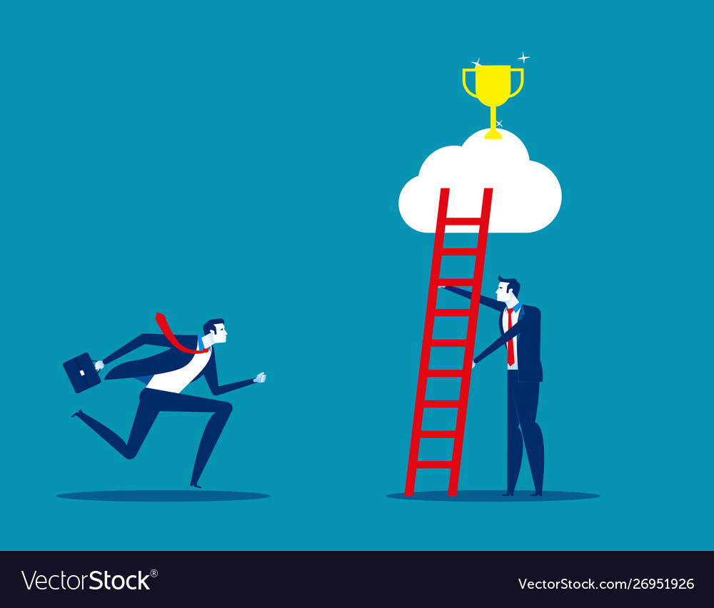 Best leader helps employee for growth and success Vector Image