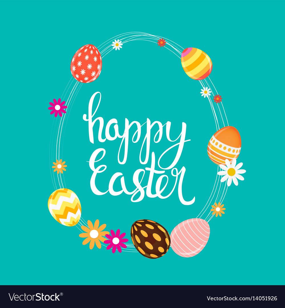 Happy easter spring holiday background Royalty Free Vector