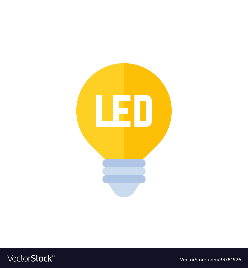 Led light bulb icon on white flat Royalty Free Vector Image