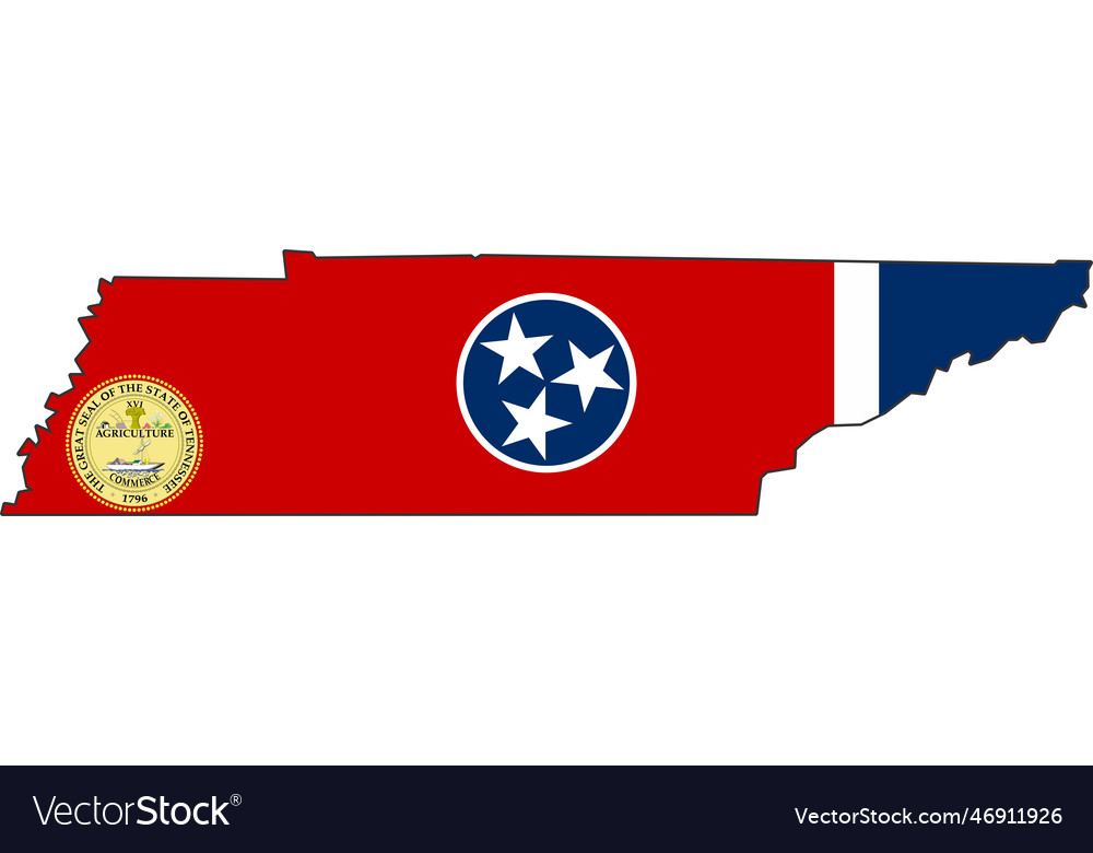 Map of tennessee state usa Royalty Free Vector Image