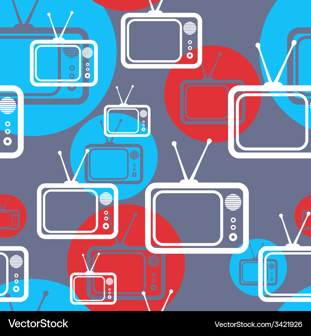 Seamless background with tv icons Royalty Free Vector Image