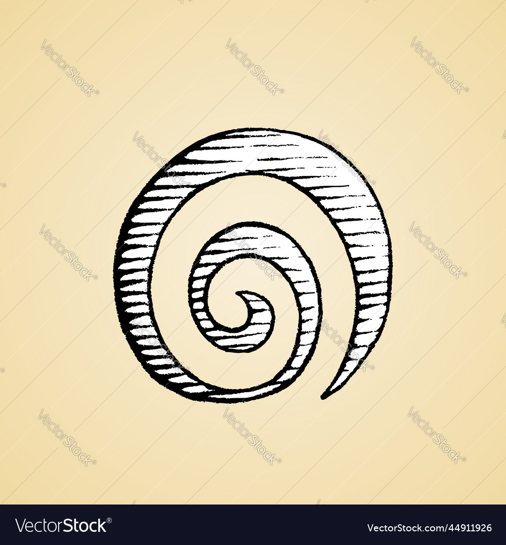 Spiral galaxy icon black and white scratchboard Vector Image