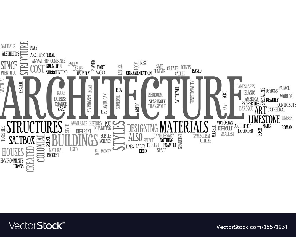 Architecture text word cloud concept Royalty Free Vector