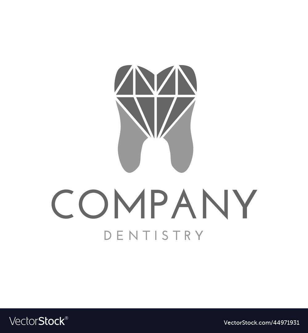 Dental or dentist logo with diamond Royalty Free Vector