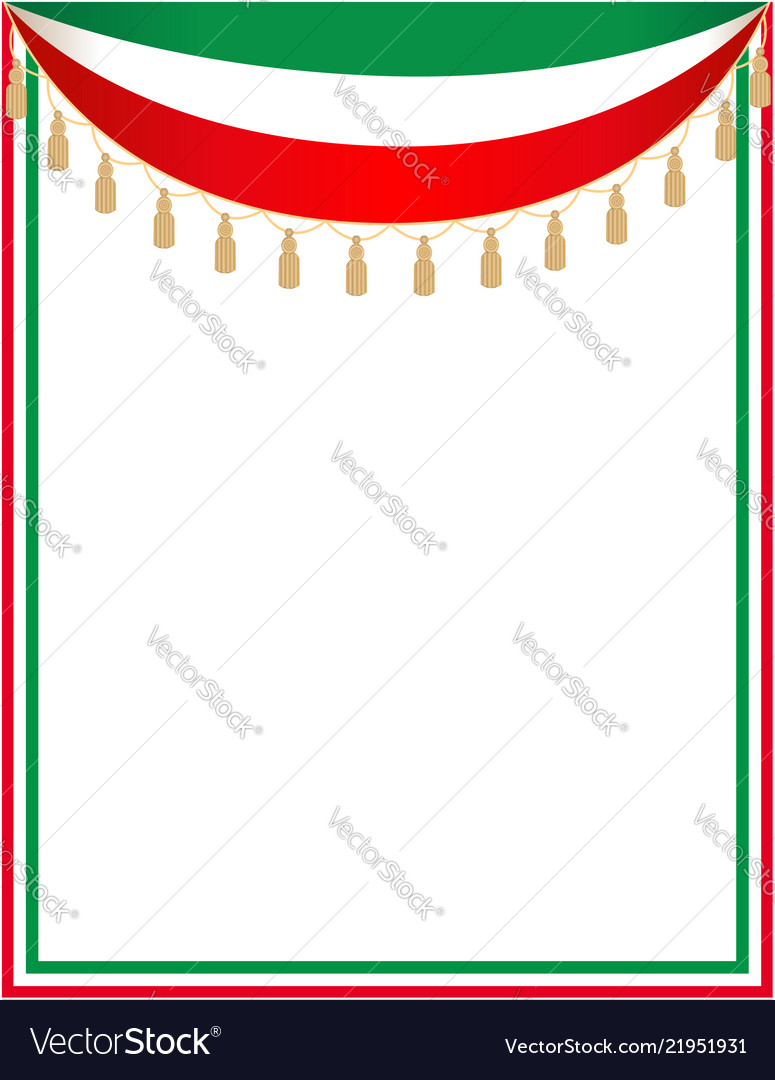 italian holiday border with the italian flag border holiday
