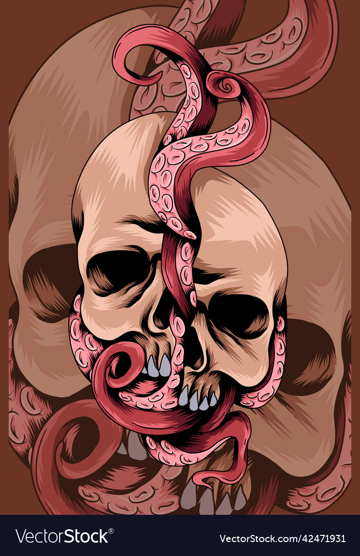 Skull with tentacles