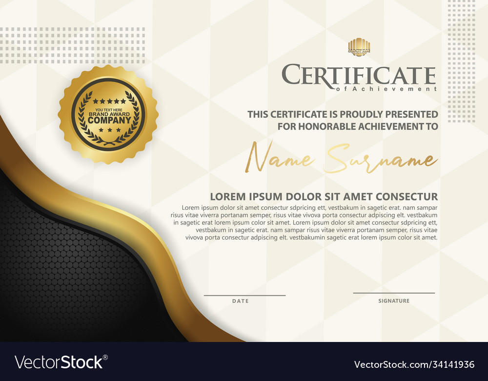 Certificate template with luxury and texture Vector Image