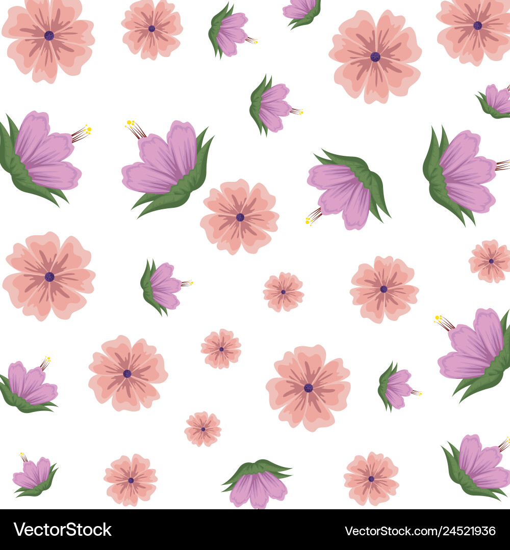 Flowers and leafs decorative pattern Royalty Free Vector
