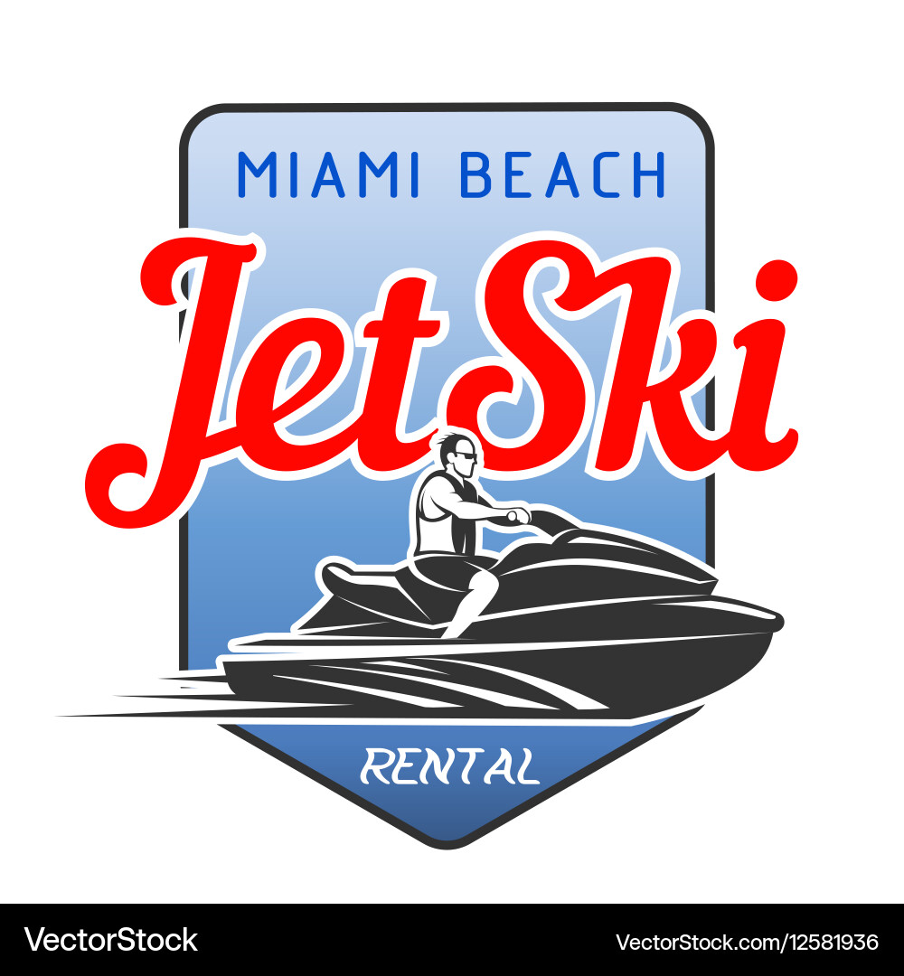 Jet ski rental logo isolated on white background Vector Image