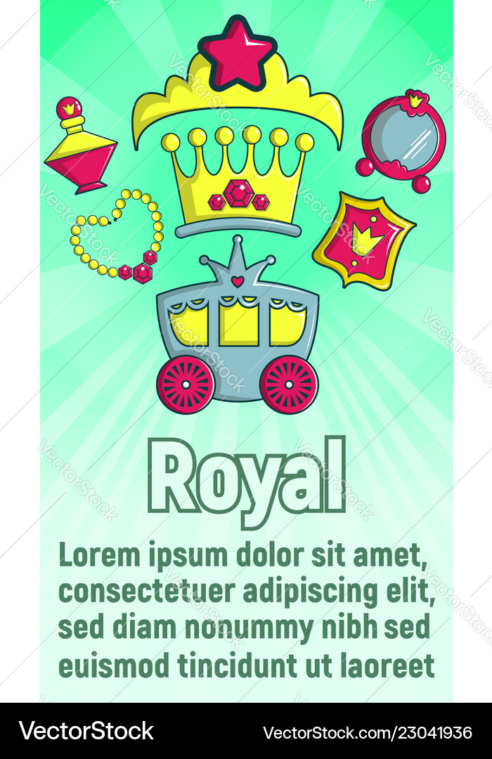Royal Concept Banner Cartoon Style Royalty Free Vector Image