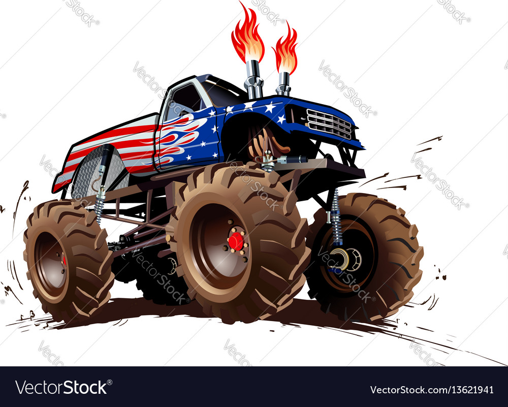 Cartoon monster truck Royalty Free Vector Image