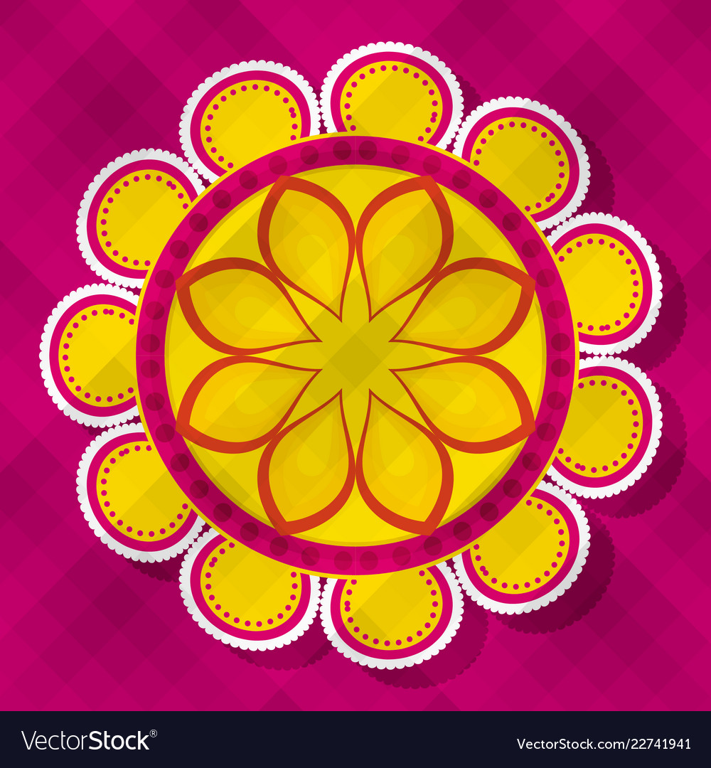 Diwali flower mandalas to hindu festival Vector Image