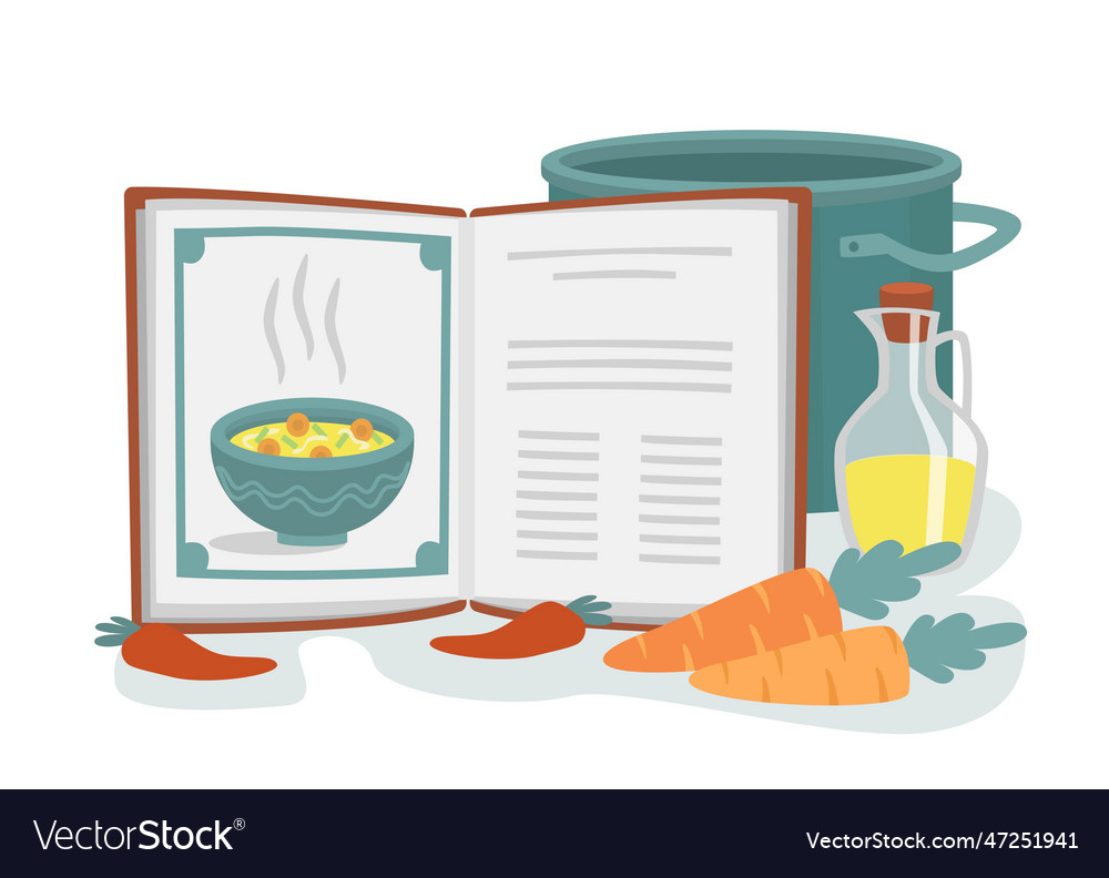 Recipe book concept Royalty Free Vector Image - VectorStock