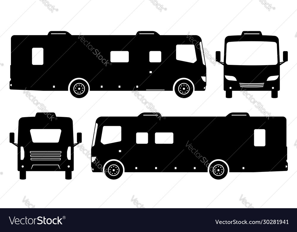 Recreational Vehicle Black Icons Royalty Free Vector Image 2386