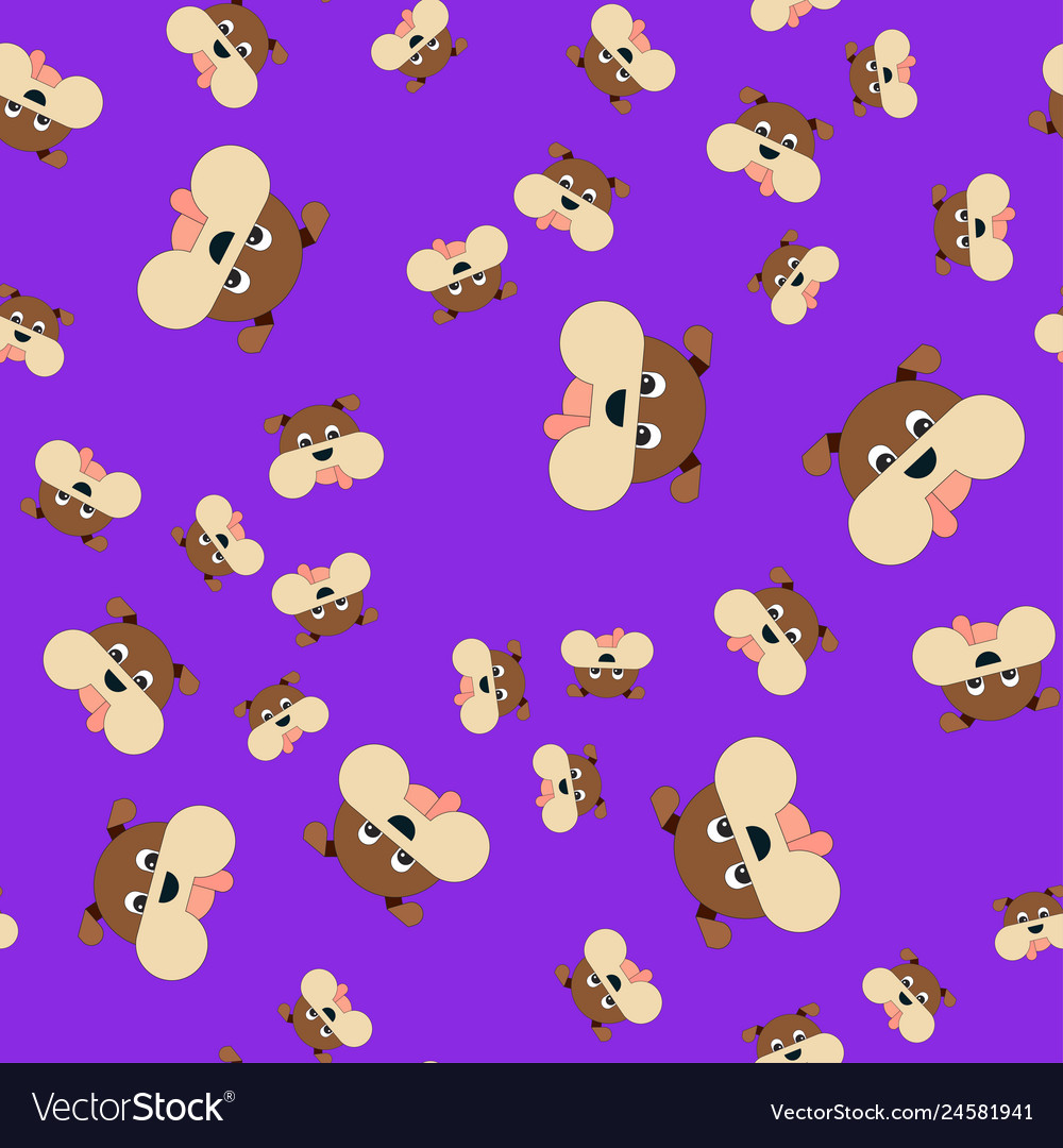 Seamless pattern of dogs head Royalty Free Vector Image