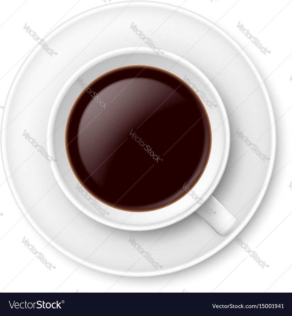 White mug of coffee and saucer on white Royalty Free Vector