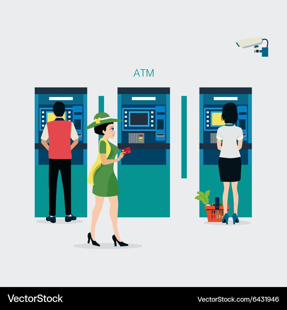 Atm cabinet Royalty Free Vector Image - VectorStock