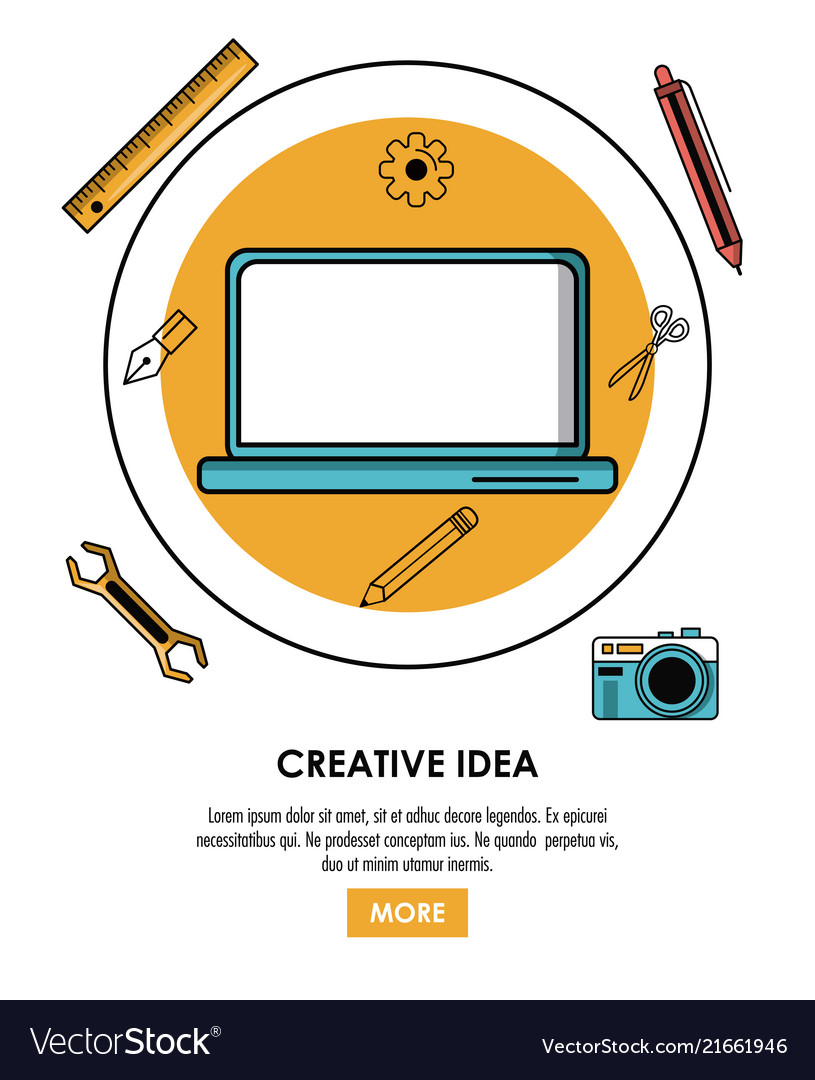 Be creative poster Royalty Free Vector Image - VectorStock