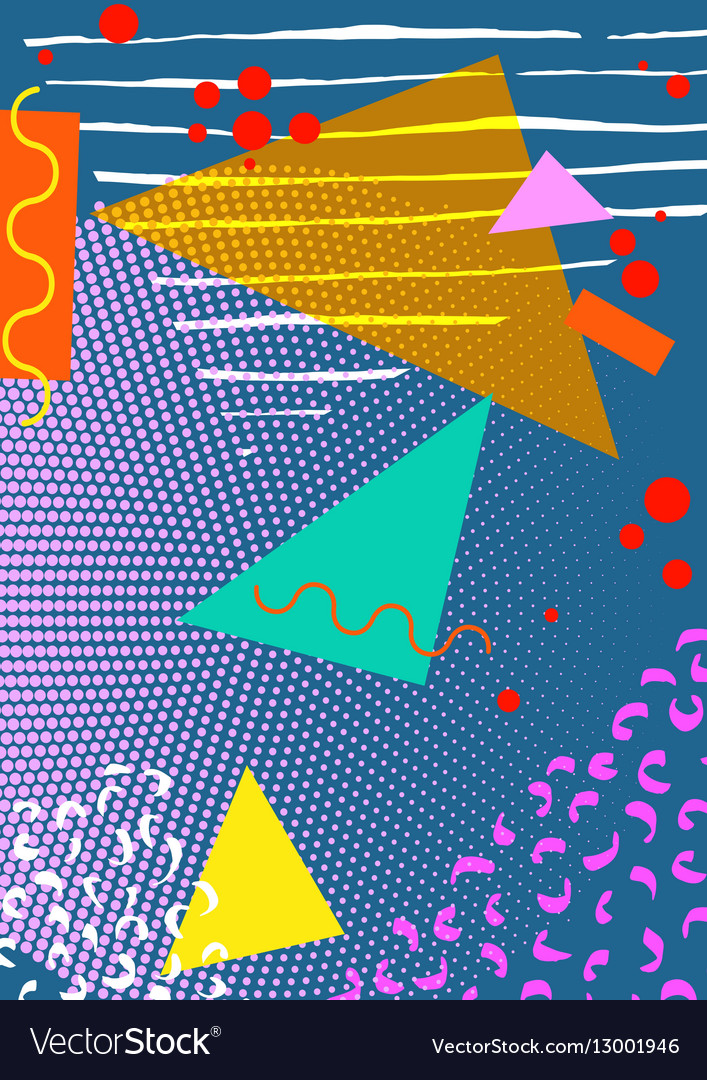 colorful trendy neo memphis