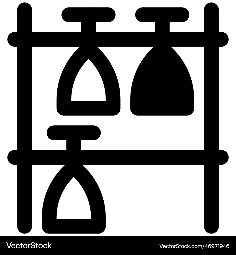 Cup Storage Vector Cup shelf or holder for kitchenware Royalty Free Vector