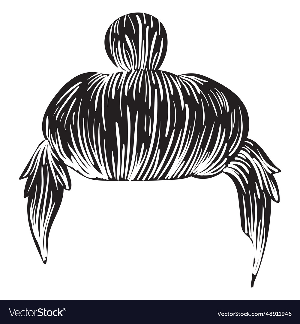 Man bun hair icon Royalty Free Vector Image - VectorStock