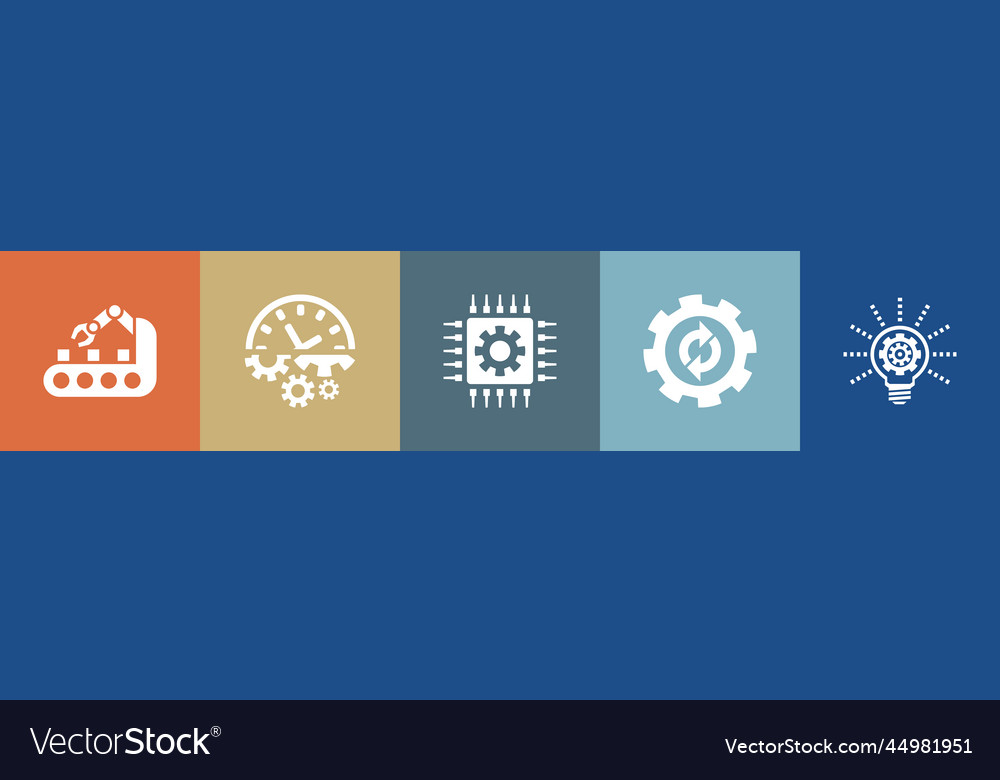 Automation icons infographic design template Vector Image