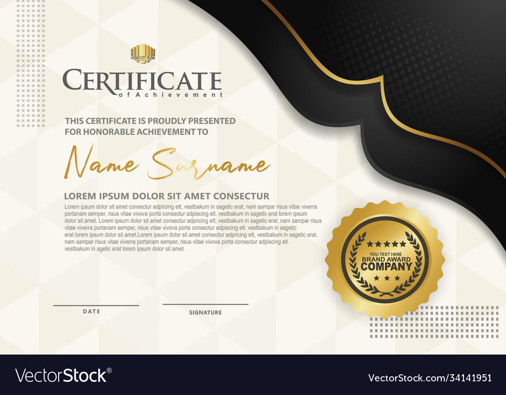 Certificate template with luxury and texture