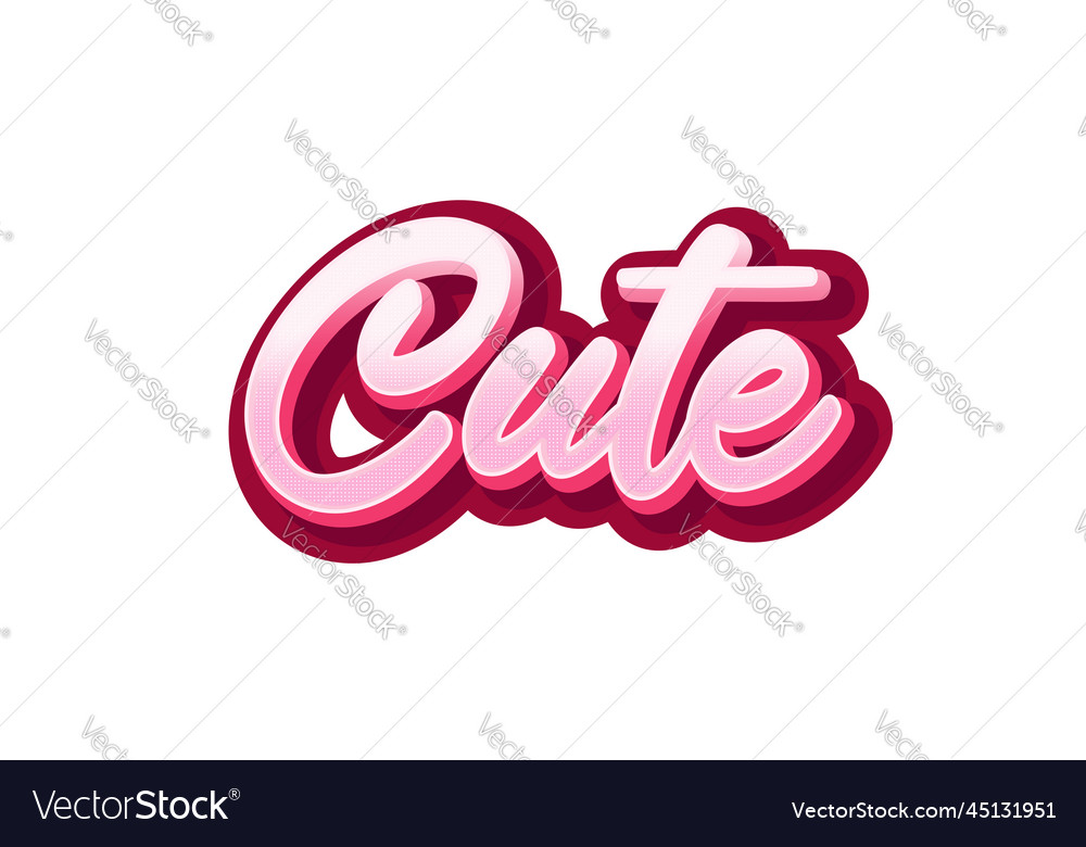 Cute text style effect lettering design Royalty Free Vector