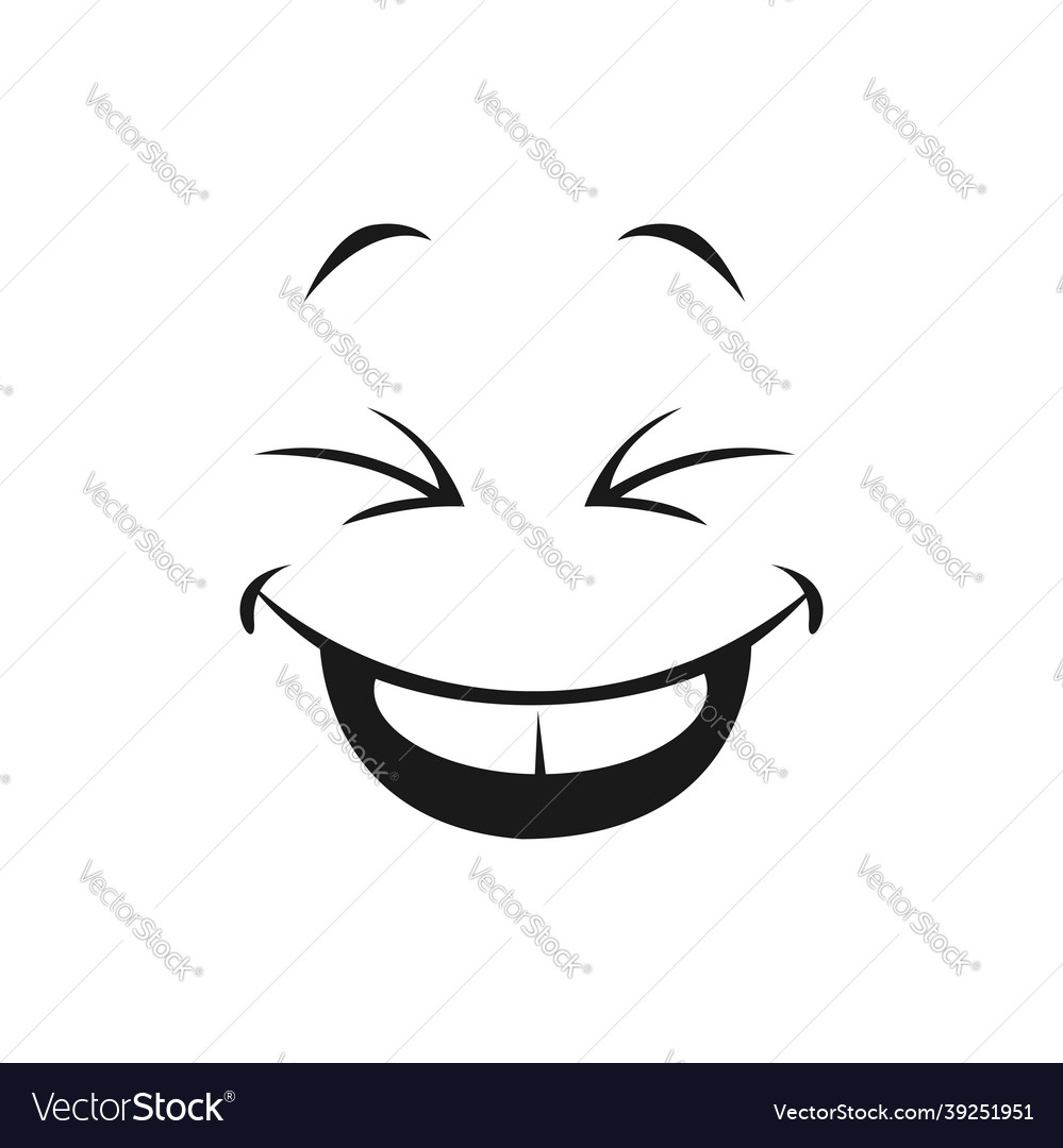 Emoticon in good mood isolated happy smiley emoji Vector Image