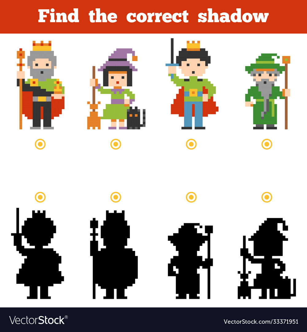 Find correct shadow game for children set Vector Image