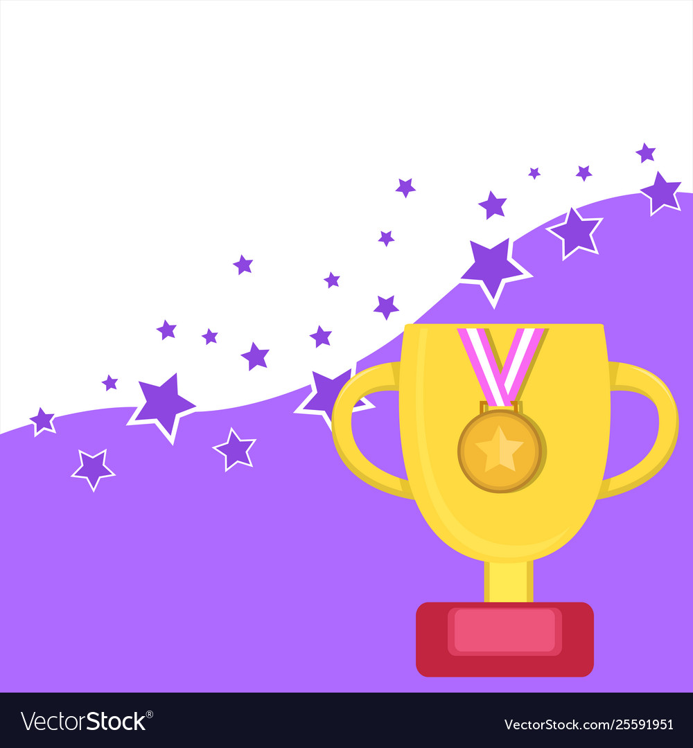 Flat photo photo trophy cup with handles Vector Image